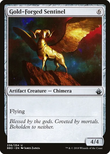 Gold-Forged Sentinel, Magic card BBD 236 — Battlebond set