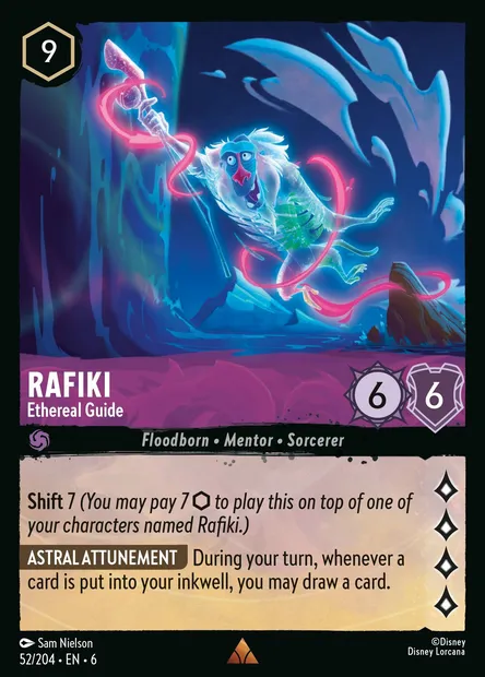 Rafiki - Ethereal Guide, Disney Lorcana card CH6-052 — Azurite Sea set