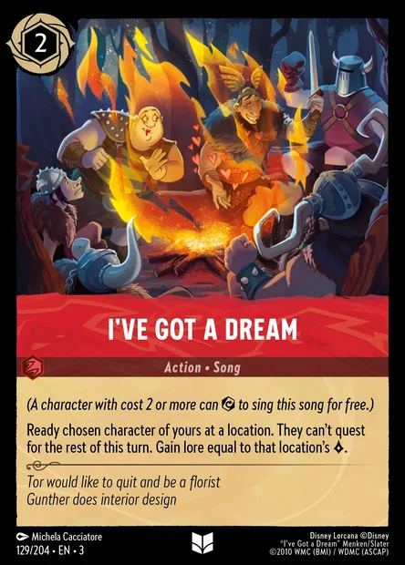I've Got a Dream, Disney Lorcana card CH3-129 — Into the Inklands set