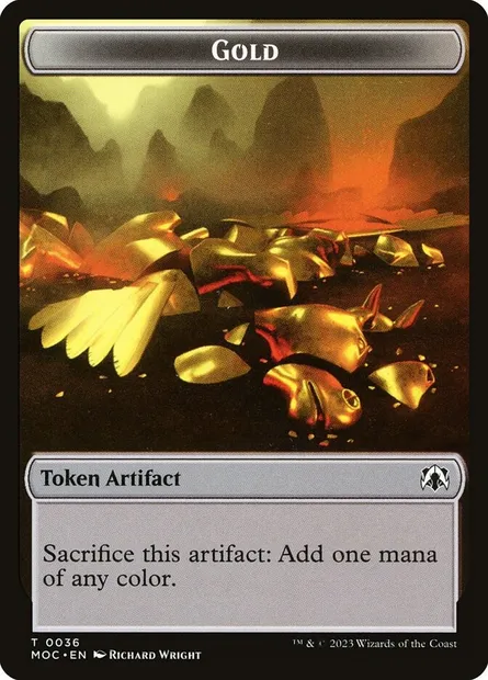 Gold, Magic card TMOC 36 — March of the Machine Commander Tokens set