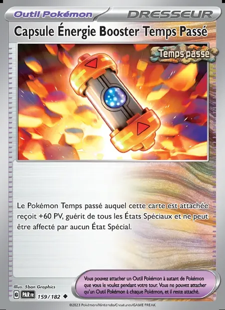 Capsule Énergie Booster Temps Passé, carte Pokémon PAR 159 — extension Faille Paradoxe
