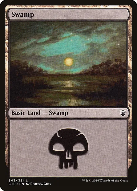 Swamp, Magic card C16 343 — Commander 2016 set