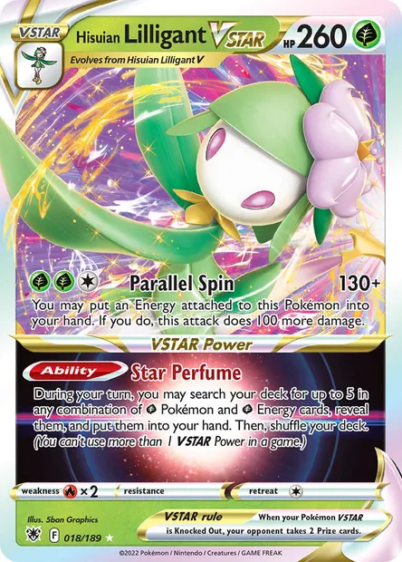 Hisuian Lilligant VSTAR, Pokémon card ASR 018 — Astral Radiance set