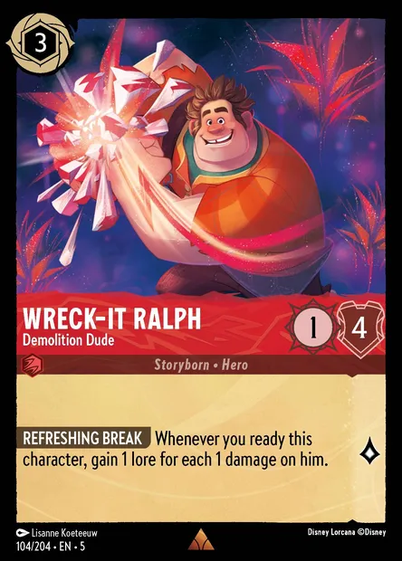 Wreck-It Ralph - Demolition Dude, Disney Lorcana card CH5-104 — Shimmering Skies set