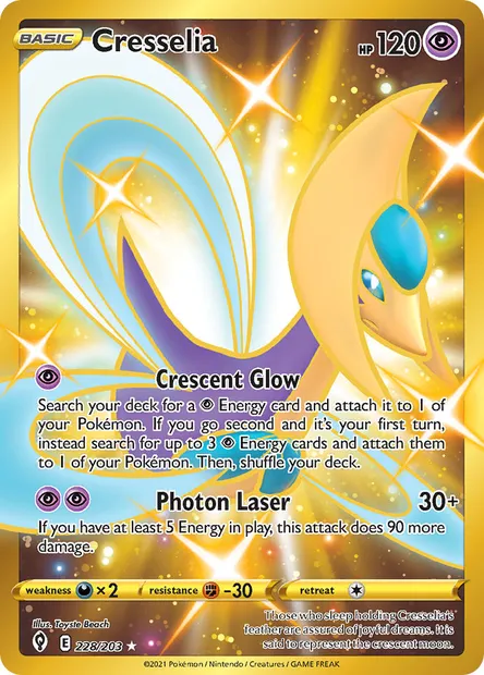 Cresselia, Pokémon card EVS 228 — Evolving Skies set