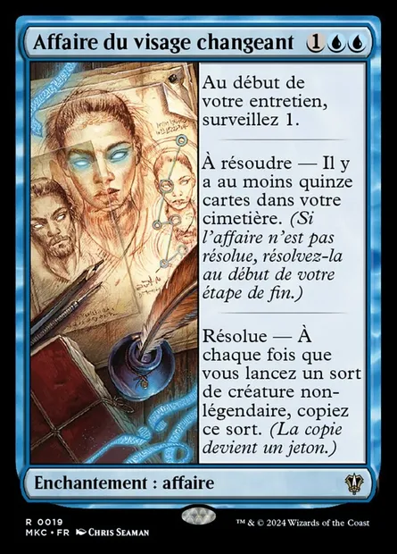 Affaire du visage changeant, carte Magic MKC 19 — extension Murders at Karlov Manor Commander