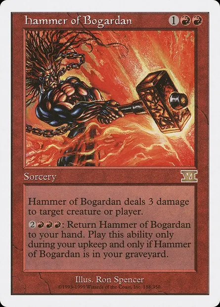 Hammer of Bogardan, Magic card 6ED 188 — Classic Sixth Edition set