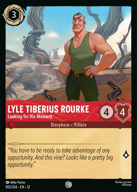 Lyle Tiberius Rourke - Looking for His Moment, Disney Lorcana card CH12-105 — Wilds Unknown set