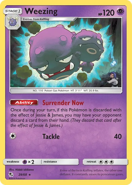 Weezing, Pokémon card HIF 29 — Hidden Fates set