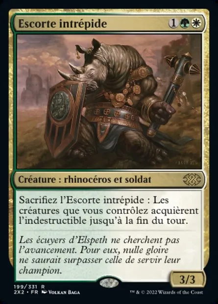 Escorte intrépide, carte Magic 2X2 199 — extension Double Masters 2022