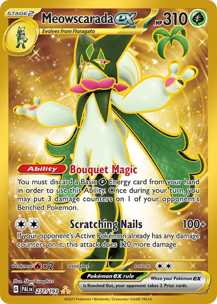 Meowscarada ex, Pokémon card PAL 271 — Paldea Evolved set