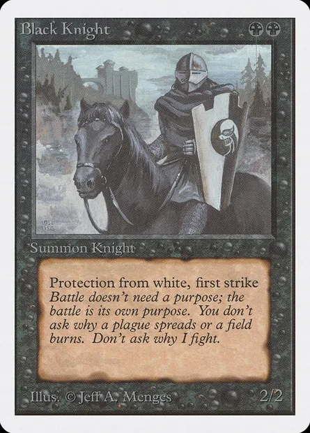 Chevalier noir, carte Magic 2ED 95 — extension Unlimited Edition