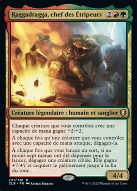 Raggadragga, chef des Étripeurs, carte Magic CLB 291 — extension Commander Légendes : la bataille de la Porte de Baldur