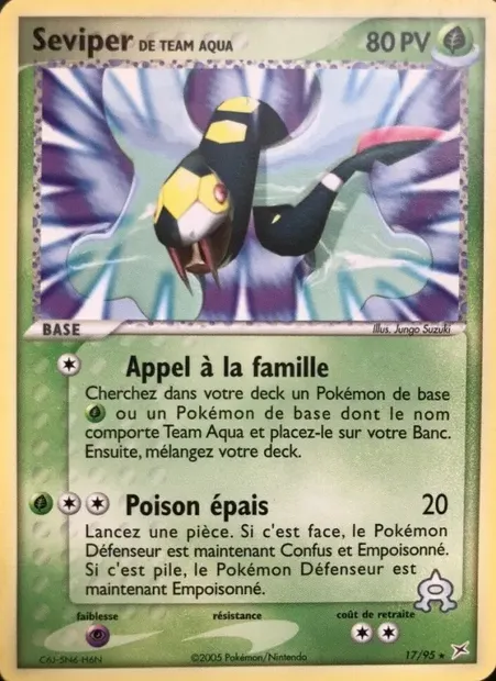 Seviper de Team Aqua, carte Pokémon MA 17 — extension EX Team Magma vs Team Aqua