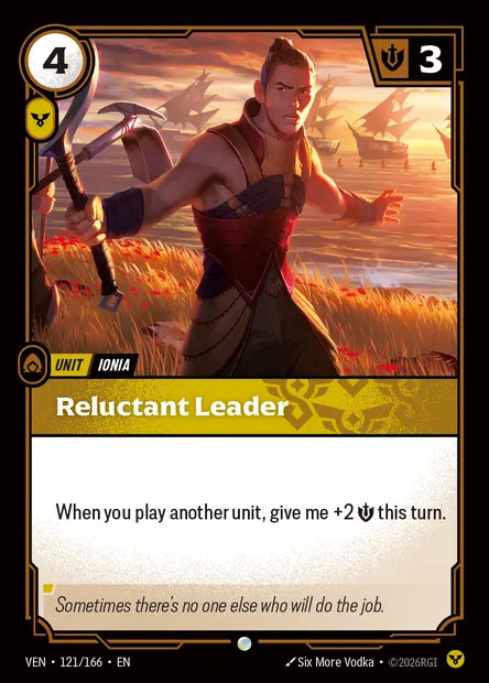 Reluctant Leader, Riftbound card VEN 121 — Vendetta set
