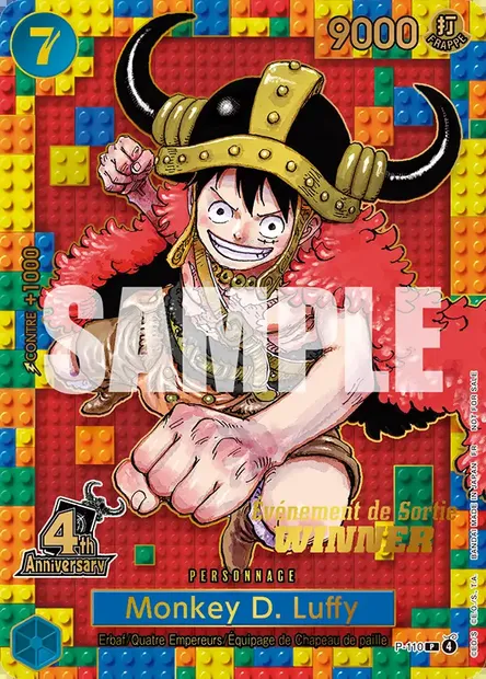 Monkey D. Luffy, carte One Piece P-110 — extension Carte promo