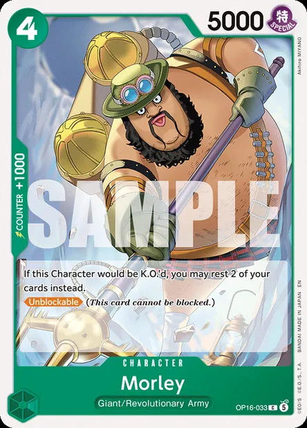 Morley, One Piece card OP16-033 — THE TIME OF BATTLE set