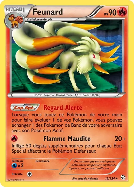 Feunard, carte Pokémon DRX 19 — extension Dragons Éxaltés