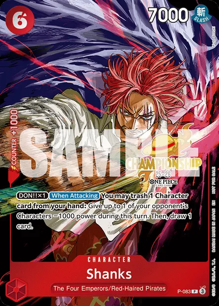 Shanks, One Piece card P-083 — Promotion card set