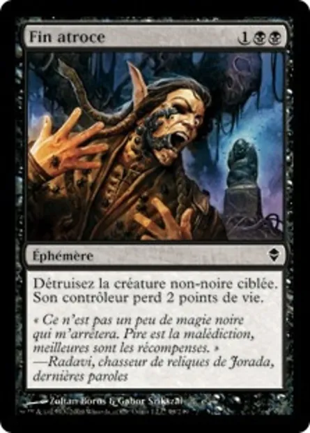 Fin atroce, carte Magic ZEN 98 — extension Zendikar