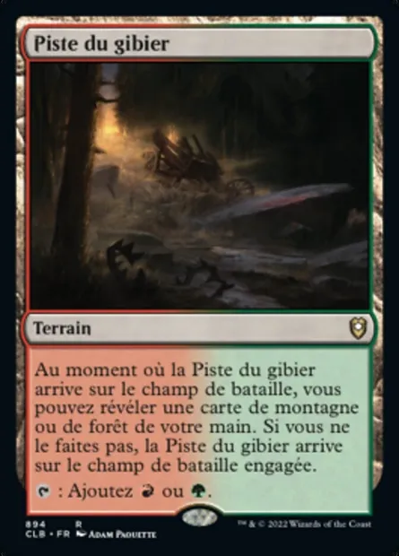 Piste du gibier, carte Magic CLB 894 — extension Commander Légendes : la bataille de la Porte de Baldur