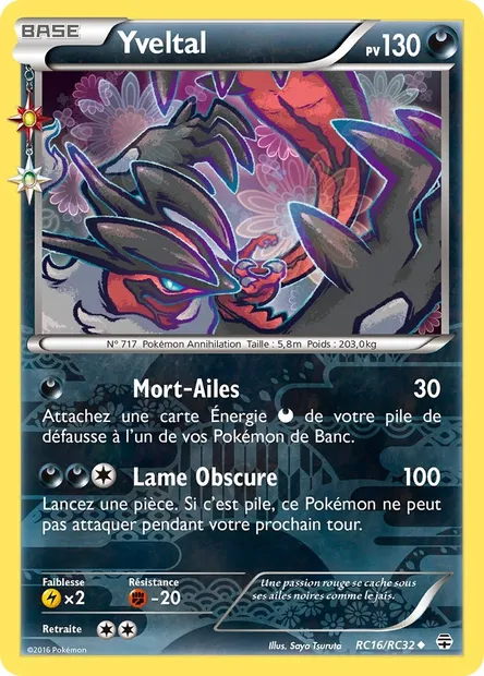 Yveltal, carte Pokémon GEN RC16 — extension Générations
