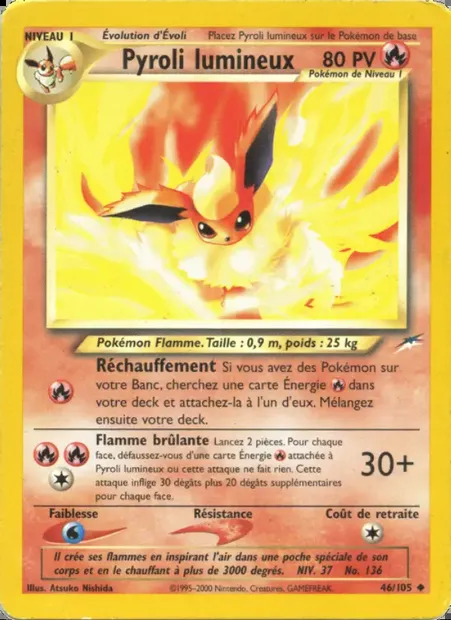 Pyroli lumineux, carte Pokémon NDE 46 — extension Neo Destiny