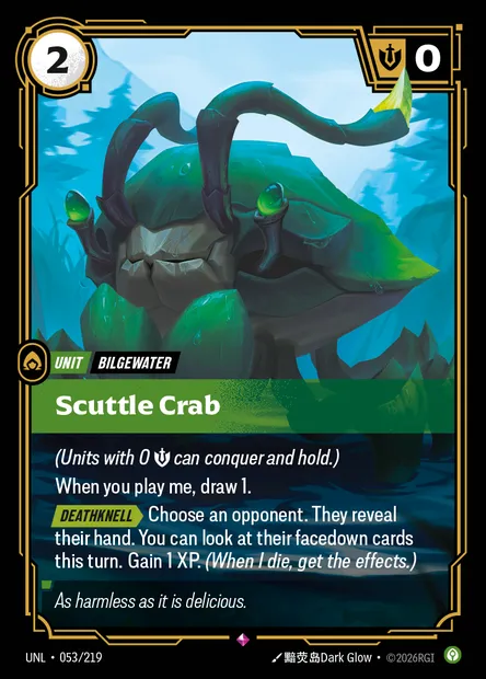 Scuttle Crab, Riftbound card UNL 053 — Unleashed set