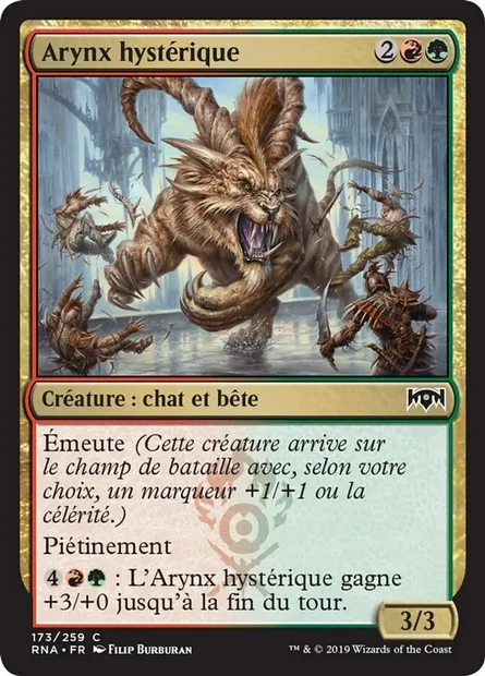 Arynx hystérique, carte Magic RNA 173 — extension L'allégeance de Ravnica