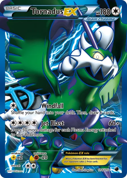Tornadus-EX, Pokémon card PLF 114 — Plasma Freeze set