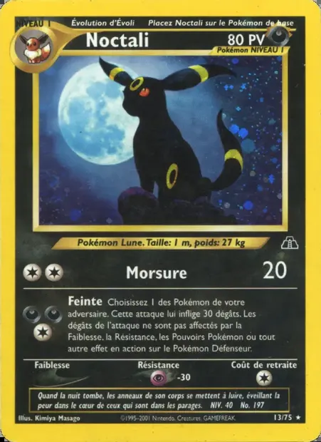 Noctali, carte Pokémon ND 13 — extension Neo Discovery
