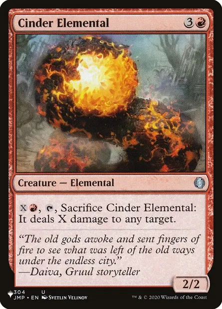 Elémental de cendres, carte Magic PLST JMP-304 — extension The List