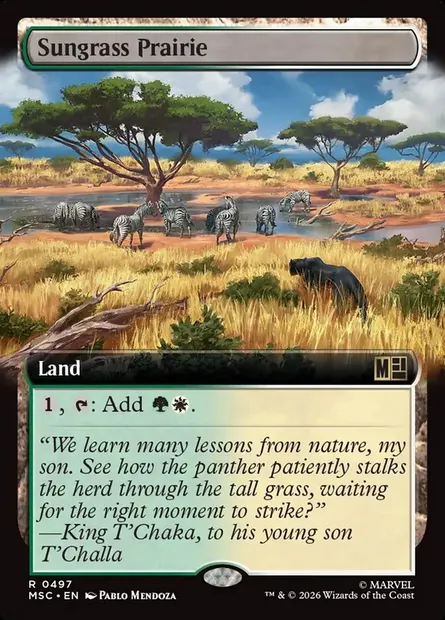 Sungrass Prairie, Magic card MSC 497 — Marvel Super Heroes Commander set