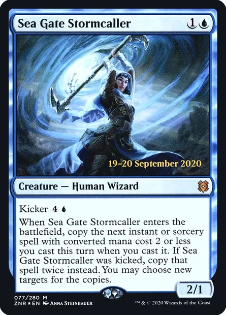 Sea Gate Stormcaller, Magic card PZNR 77s — Zendikar Rising Promos set