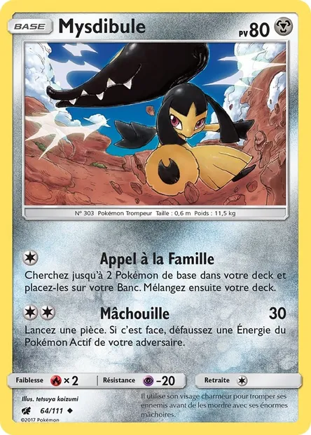 Mysdibule, carte Pokémon CIN 64 — extension Invasion Carmin