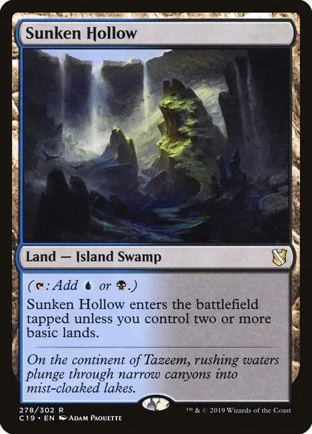 Sunken Hollow, Magic card C19 278 — Commander 2019 set