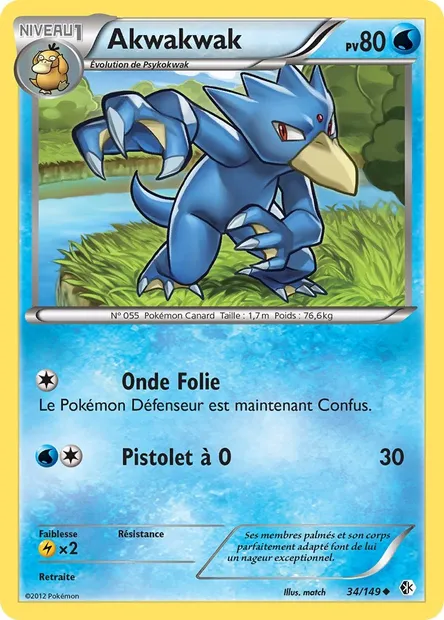 Akwakwak, carte Pokémon BCR 34 — extension Frontières Franchies