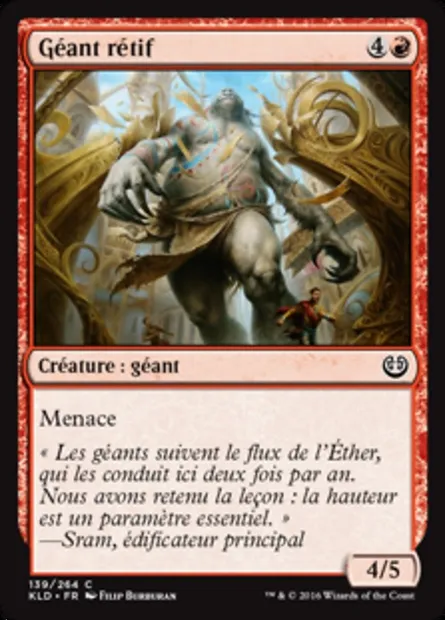 Géant rétif, carte Magic KLD 139 — extension Kaladesh