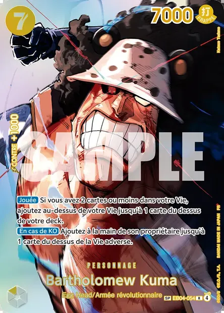 Bartholomew Kuma, carte One Piece EB04-054 — extension EGGHEAD CRISIS