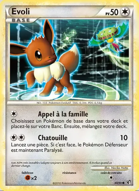 Evoli, carte Pokémon UD 48 — extension Indomptable