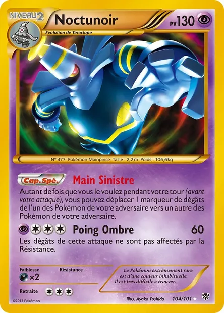 Noctunoir, carte Pokémon PLB 104 — extension Explosion Plasma