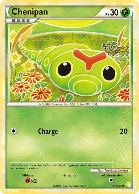 Chenipan, carte Pokémon HS 57 — extension HeartGold SoulSilver