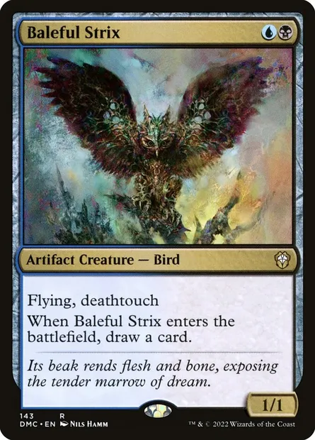 Baleful Strix, Magic card DMC 143 — Dominaria United Commander set