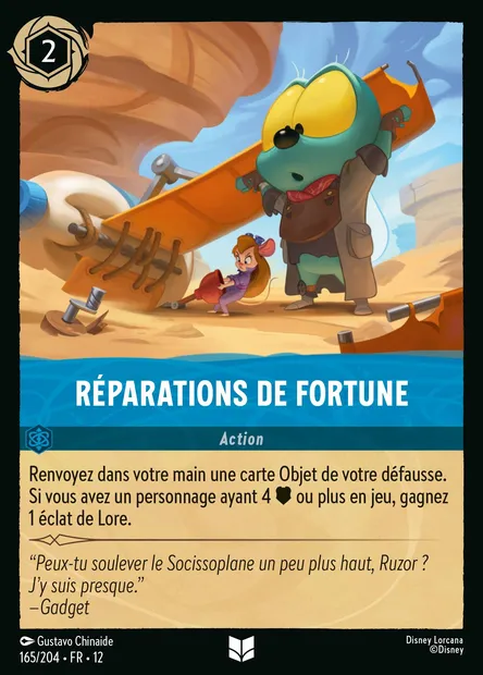 Réparations de fortune, carte Disney Lorcana CH12-165 — extension Contrées Inconnues