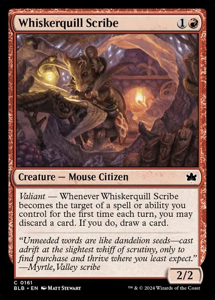 Whiskerquill Scribe, Magic card BLB 161 — Bloomburrow set