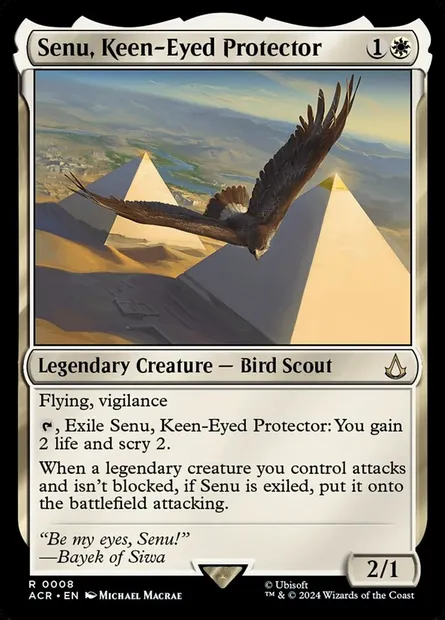 Senu, Keen-Eyed Protector, Magic card ACR 8 — Assassin's Creed set