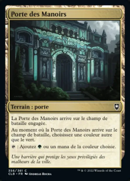 Porte des Manoirs, carte Magic CLB 356 — extension Commander Légendes : la bataille de la Porte de Baldur