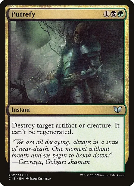Putrefy, Magic card C15 232 — Commander 2015 set