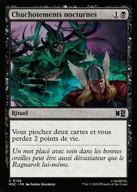 Chuchotements nocturnes, carte Magic MSC 158 — extension Marvel Super Heroes Commander