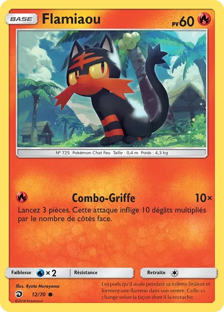 Flamiaou, carte Pokémon DRM 12 — extension Majesté Des Dragons